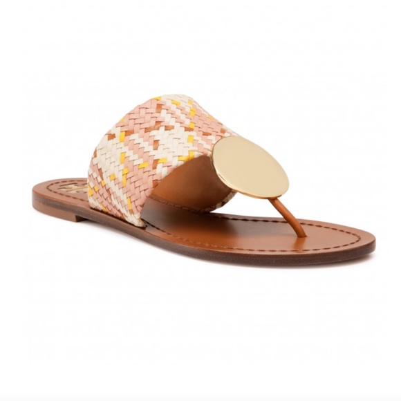 Tory Burch Shoes - NWT Tory Burch Patos Disk Sandal in Neutral Woven 8